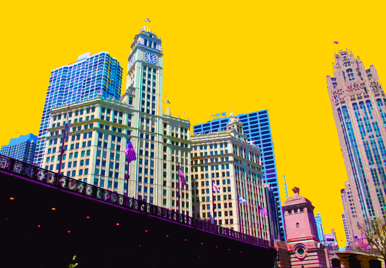 Wrigley Building, digitally enhanced photograph, 2014