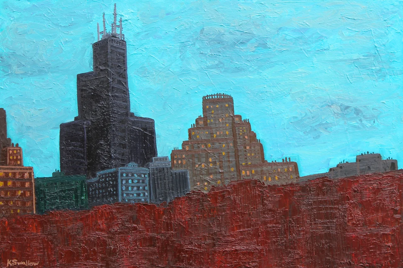 Red Canyon Skyscraper, oil on canvas, 24x36, 2013, AVAILABLE