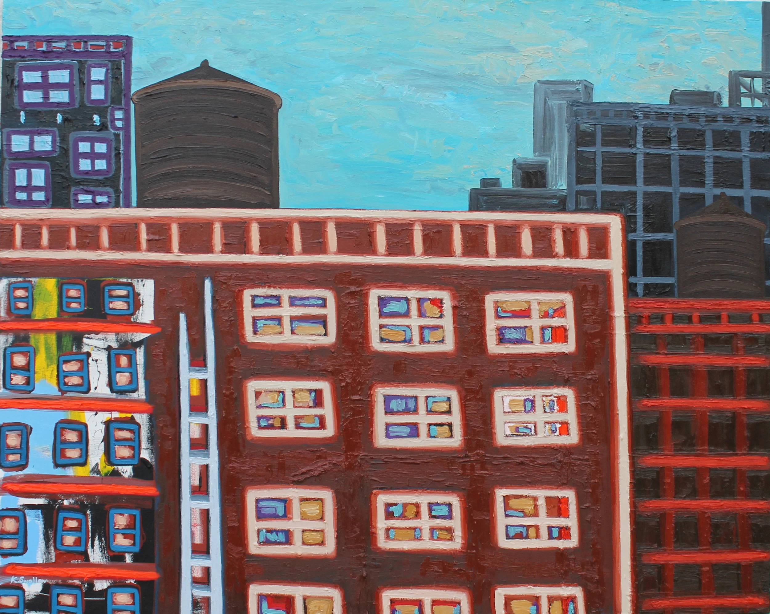 Ghost Building, oil on canvas, 48x60, 2017, AVAILABLE