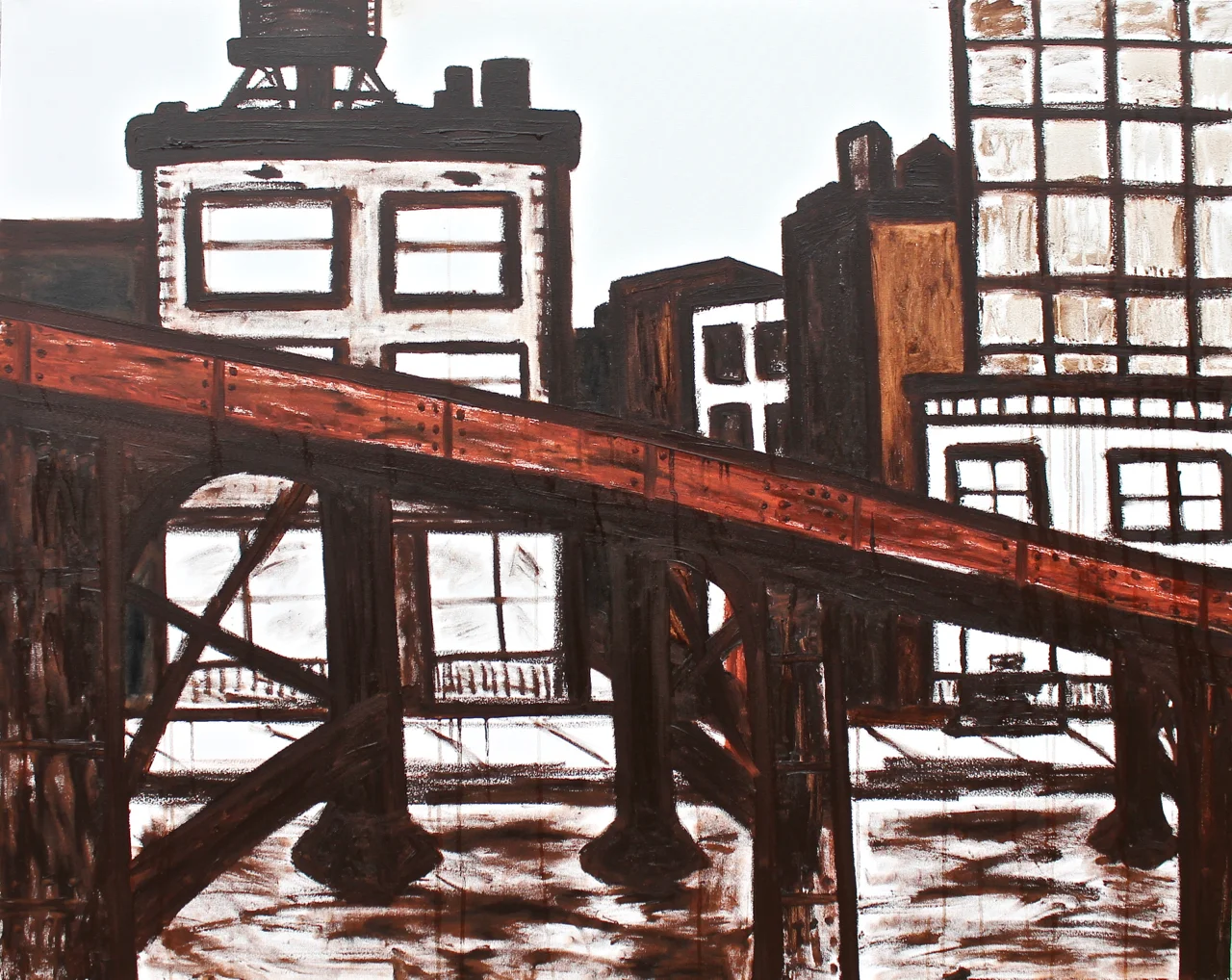 West Loop Tracks, oil on canvas, 48x60, 2017, AVAILABLE