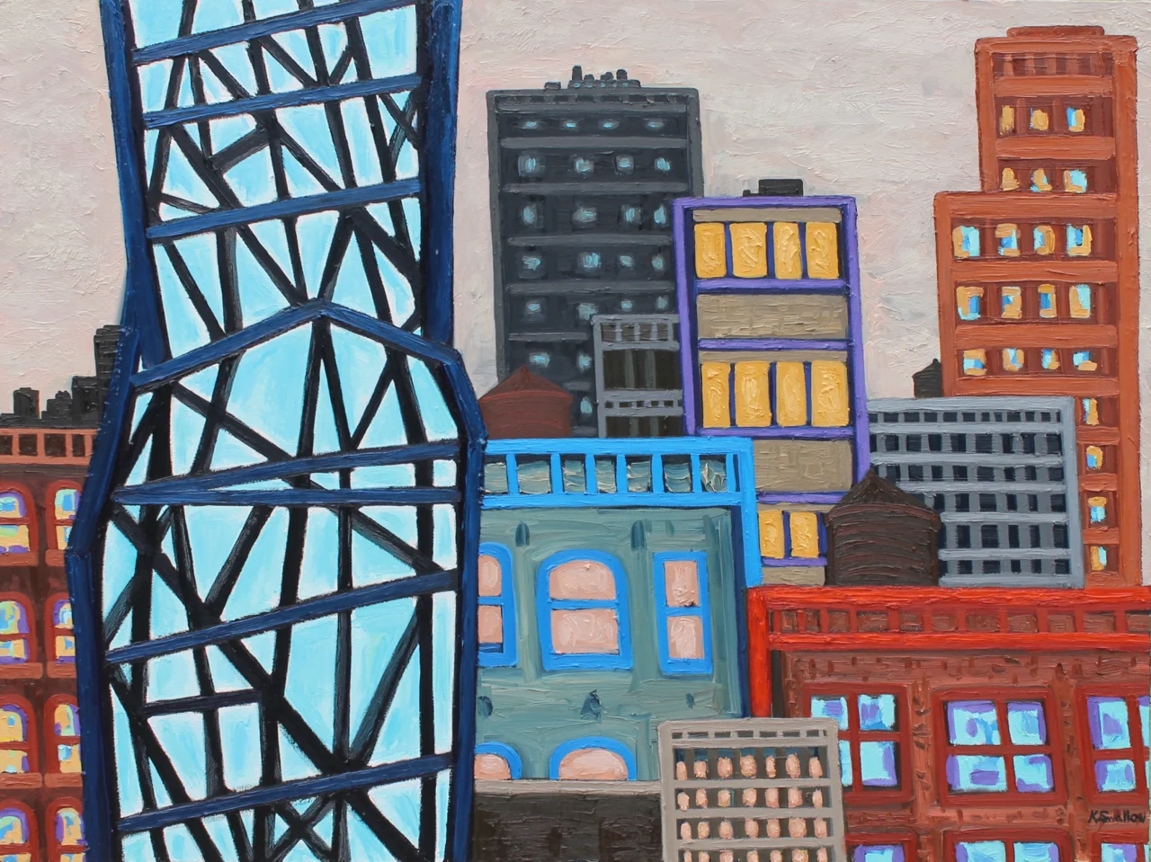 South Loop Skyscraper , oil on canvas, 36x48, 2017