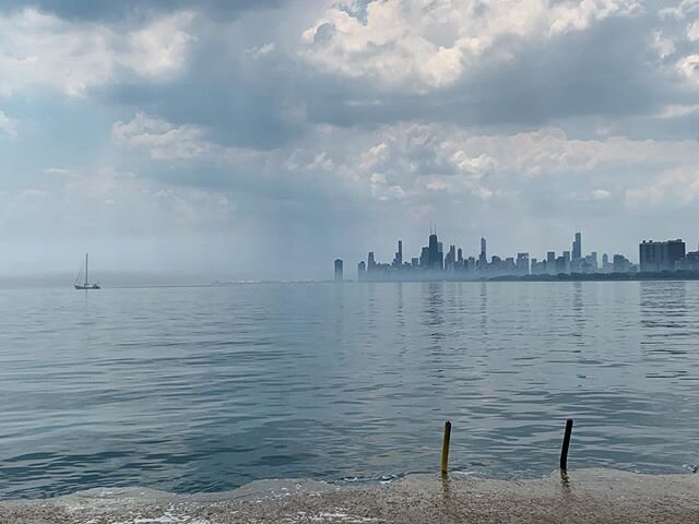 Today&rsquo;s swimming hole. #montrosepointbirdsanctuary #montroseharbor #montrosebeach #chicagolakefront #lakemichigan #bikeride #swimming