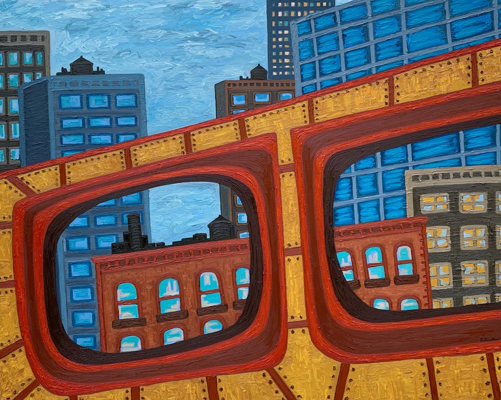 Wells Street Bridge Viewfinder, oil on canvas, 48x60%22, 2021, SOLD (custom commission).jpeg