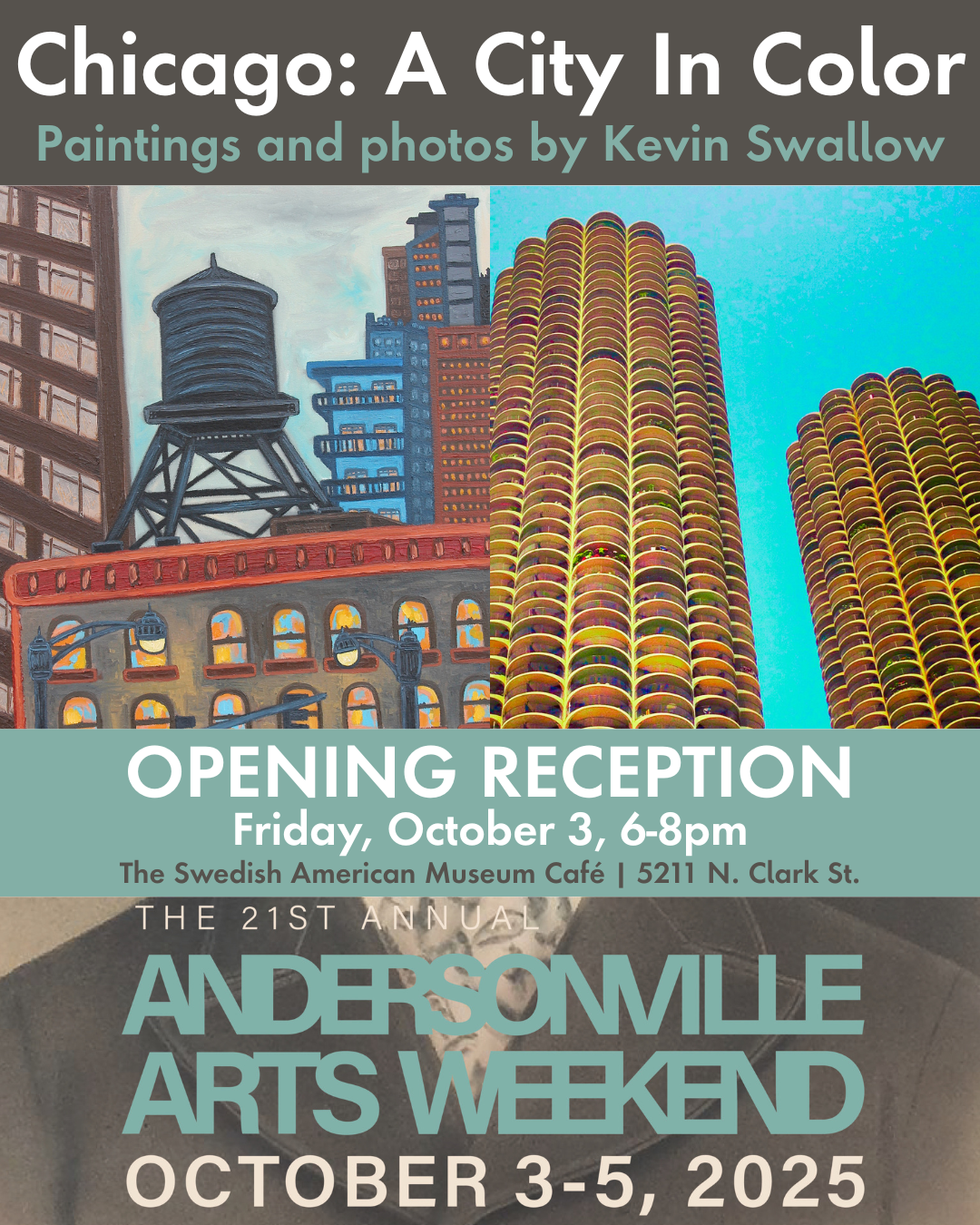 Solo Pop-up Show @Swedish American Museum Café: Andersonville Arts Weekend, Oct 3-5