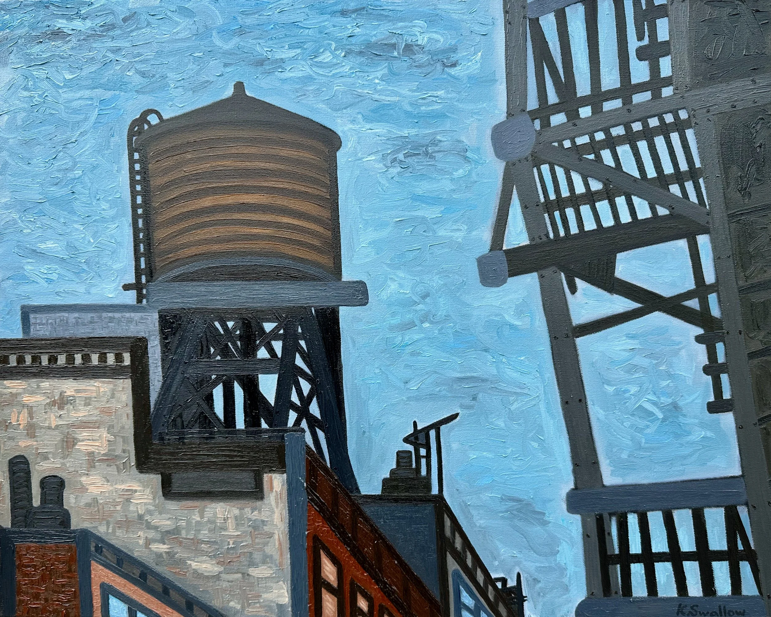 New NYC cityscape painting: "Along the Bowery, East Village"