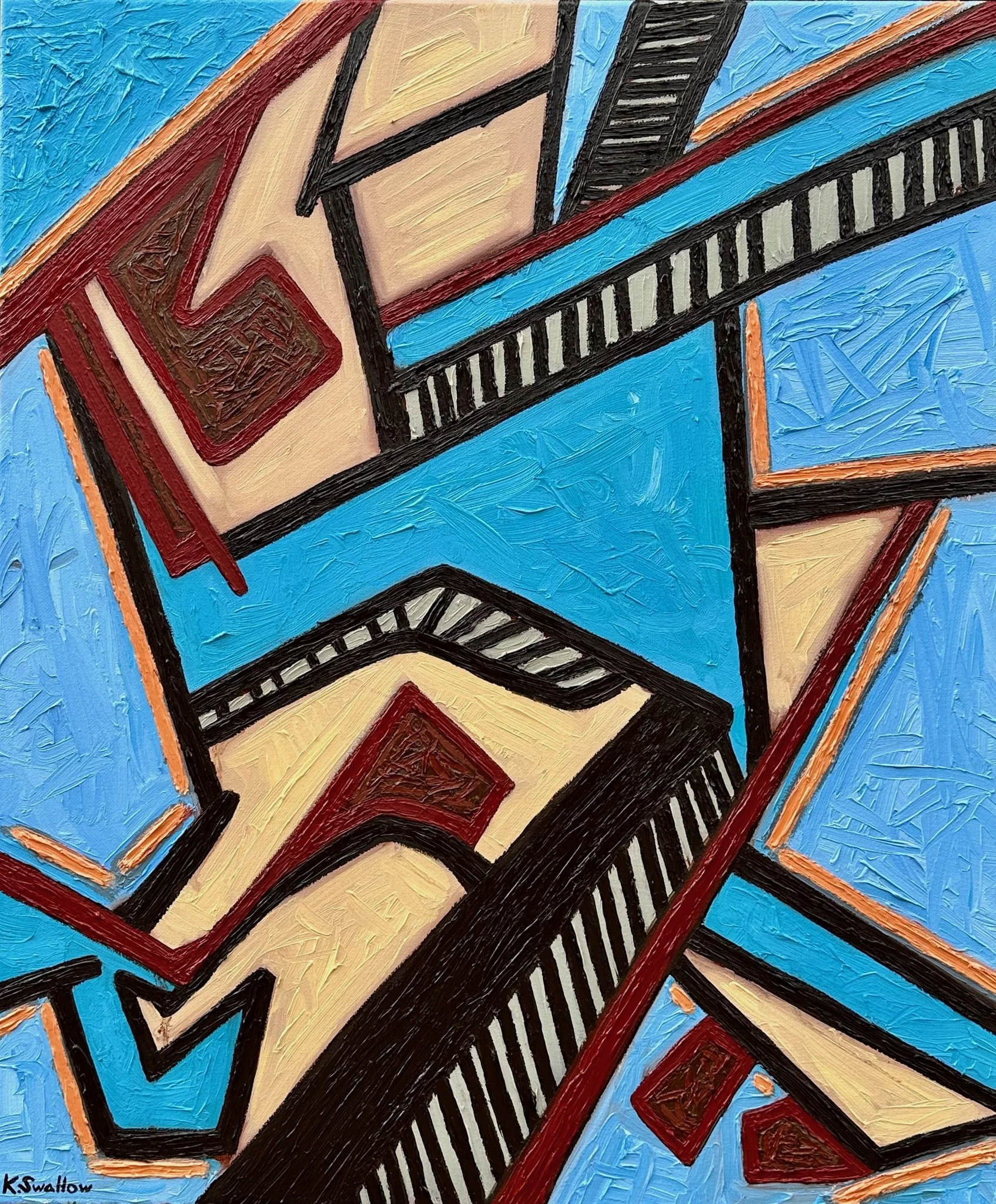 Broken Geometry, oil on canvas, 24x20, 2025