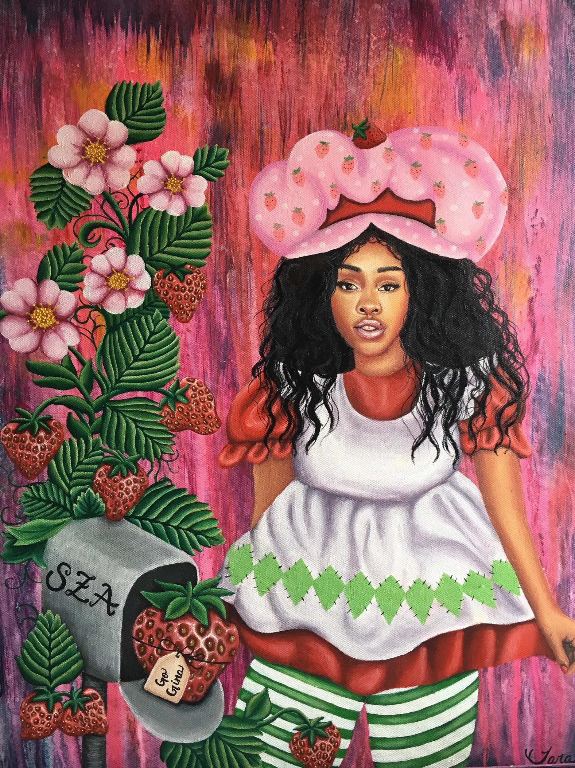 “Sza Shortcake” 2018 Acrylic and Oil on canvas 30”x24”
