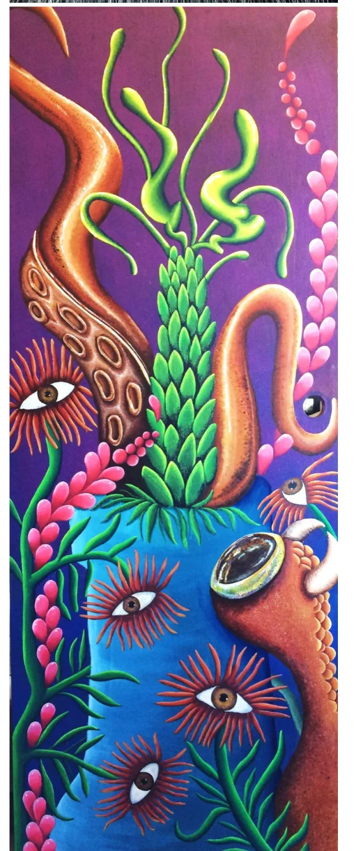“The Revolution of Evolution” 2015 Acrylic on wood door