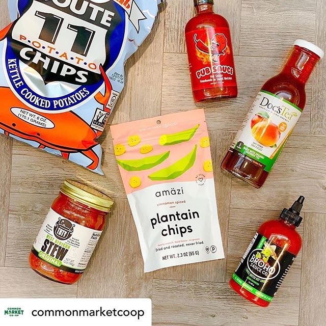 @commonmarketcoop We&rsquo;re still celebrating #buylocalmonth, and we&rsquo;re highlighting products with #local flair. Like these Maryland-inspired @rt11potatochips chips, hot sauces from Pub Sauce &amp; @brohosauceco, stew from @tastesbetterthanyo