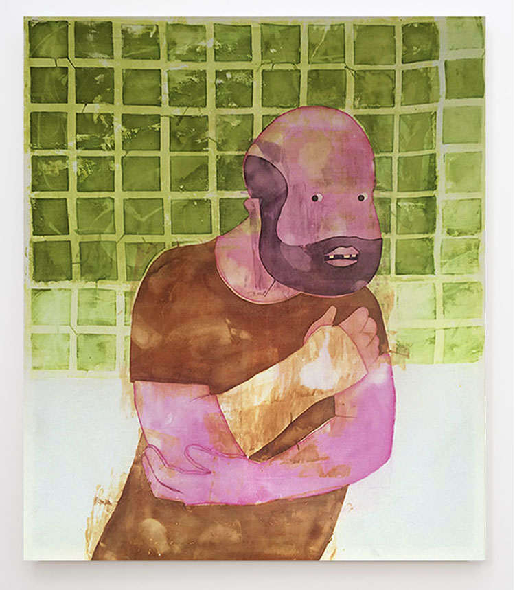 You Started First!, 43X37 inches, Fabric dye on stretched cotton