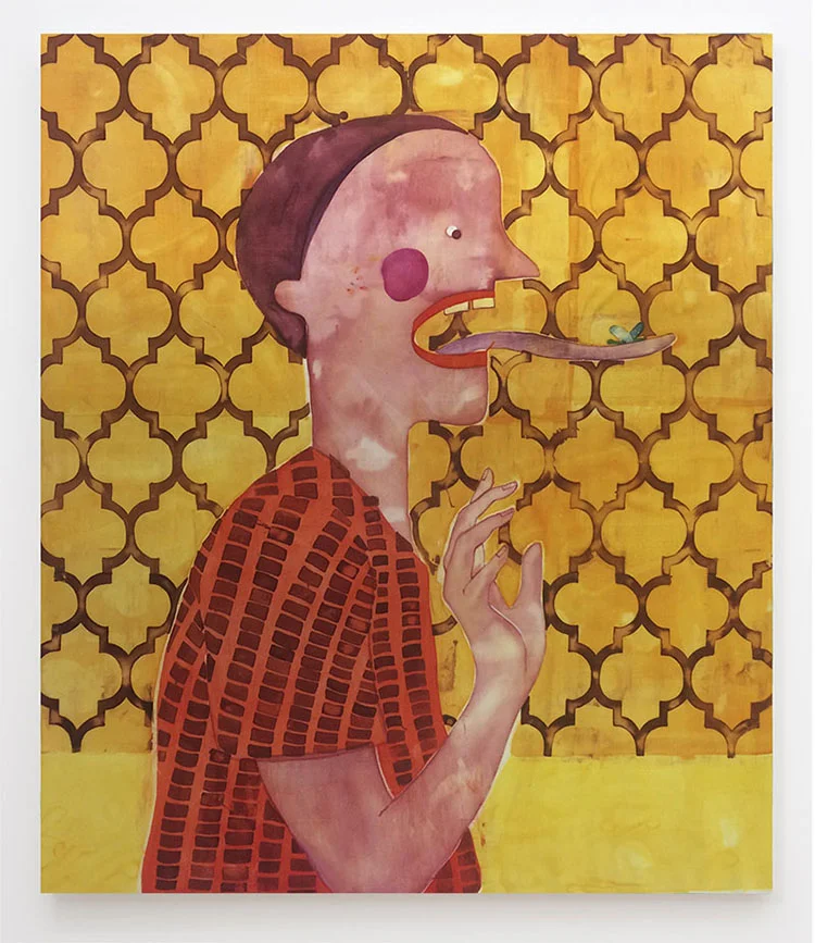 Killing Some Time, 43X37 inches, Fabric dye on stretched cotton
