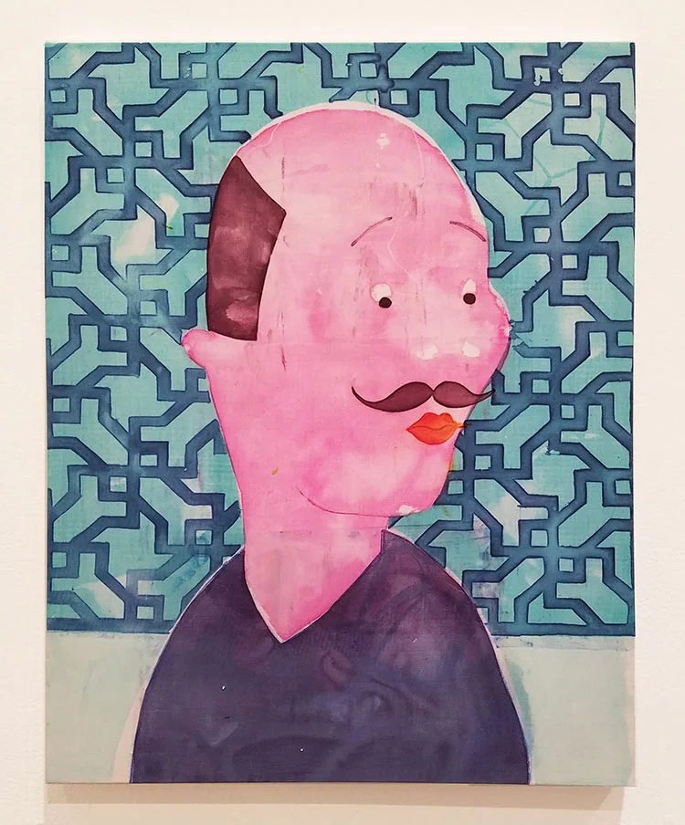 Need More Focus, 24X18 inches, Fabric dye on stretched cotton
