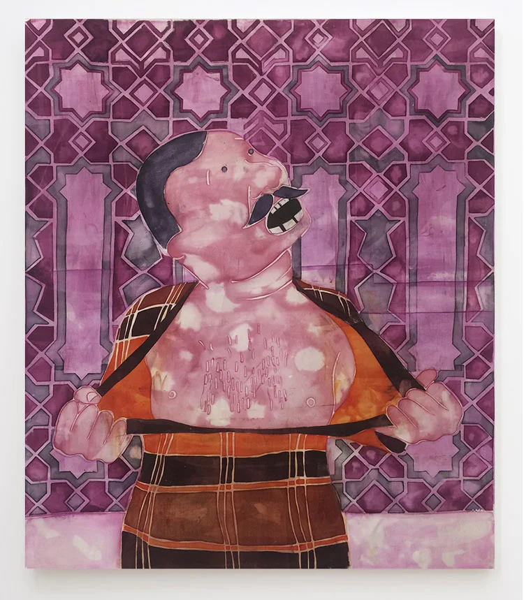 You Got Beef?, 48X60 inches, Fabric dye on stretched cotton