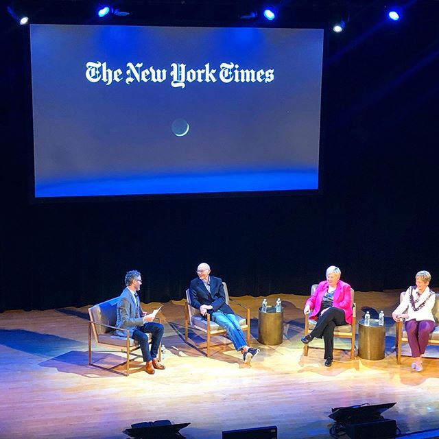 One giant leap 🌙  Happy 50th to #Apollo11 &mdash;  50 years ago today, the USA landed on the moon.  Tonight was a pretty incredible experience, spending the evening with the legends of space: Michael Collins, Poppy Northcutt and Peggy Whitson &mdash