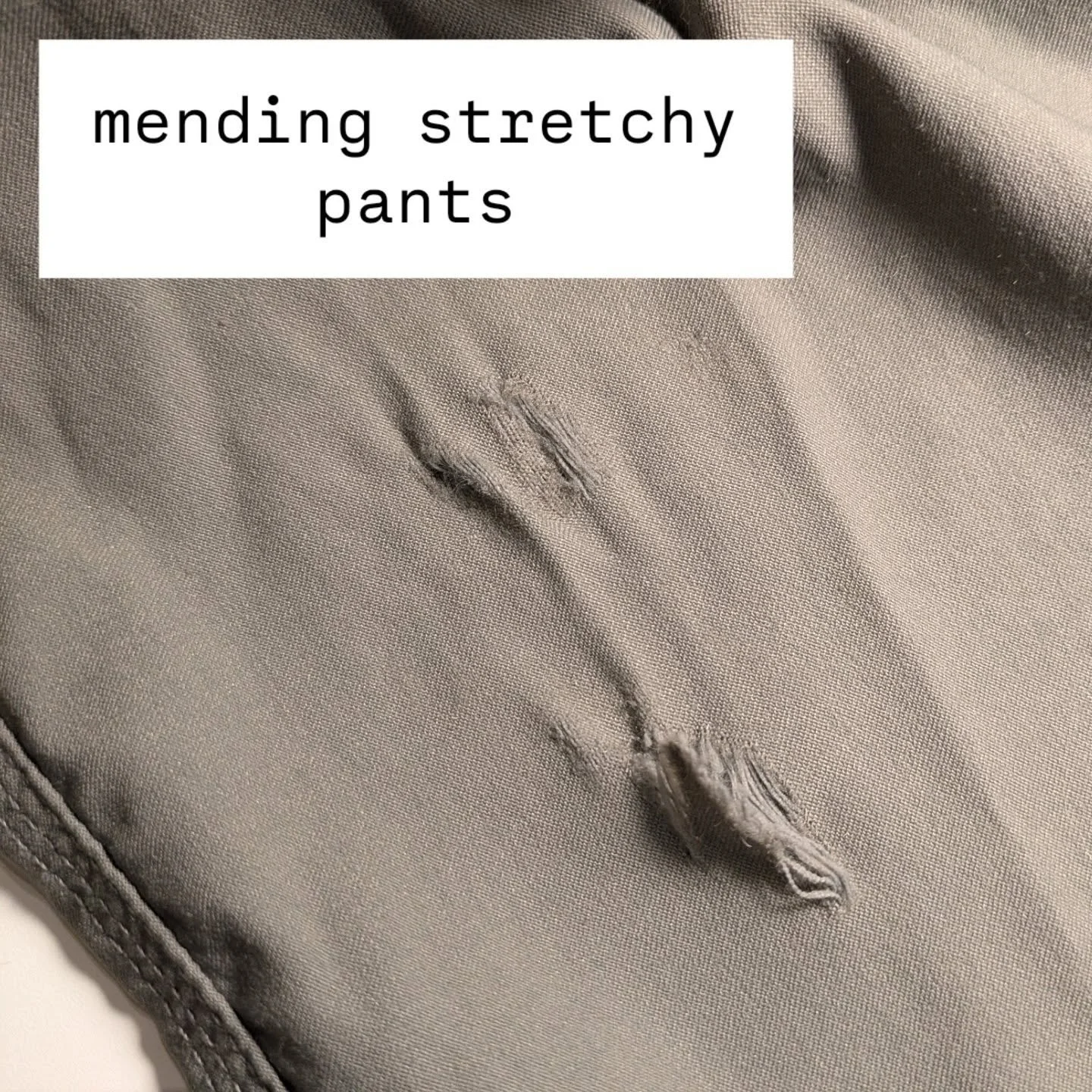 🪡 100 Days of Mending: Day 77: mending stretchy pants

Not the prettiest mend, but it works!

If you want me to fix your pants, drop in any time we&rsquo;re open at PM, 12-6pm, Wednesday-Sunday, or send me an email with your questions at lucydreamso
