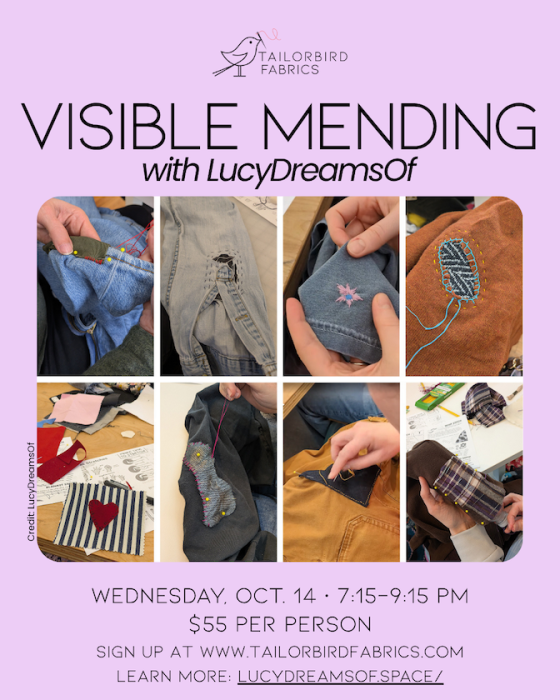 Visible Mending Workshop at Tailorbird Fabrics
