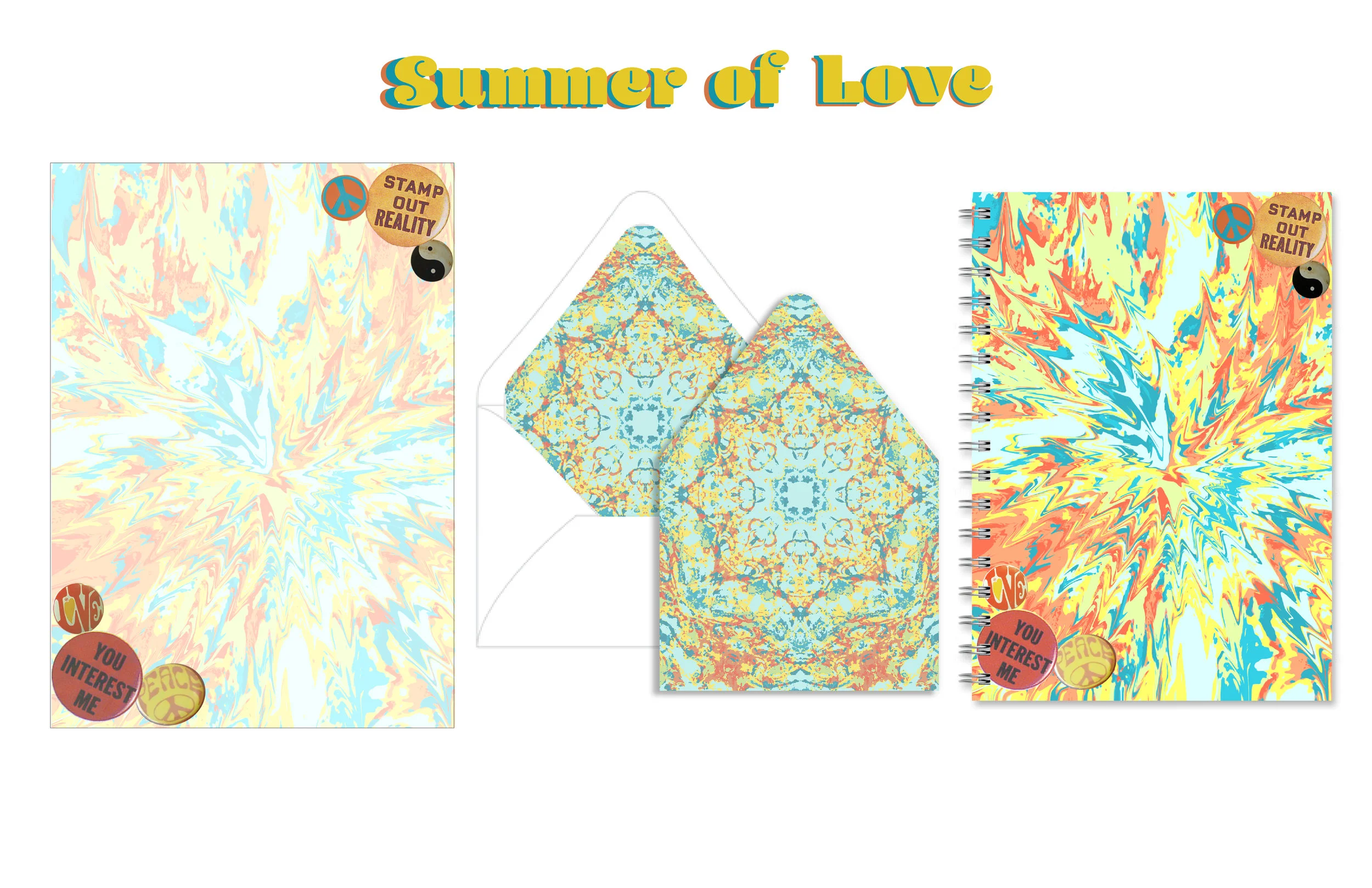 Summer of Love Stationery Set