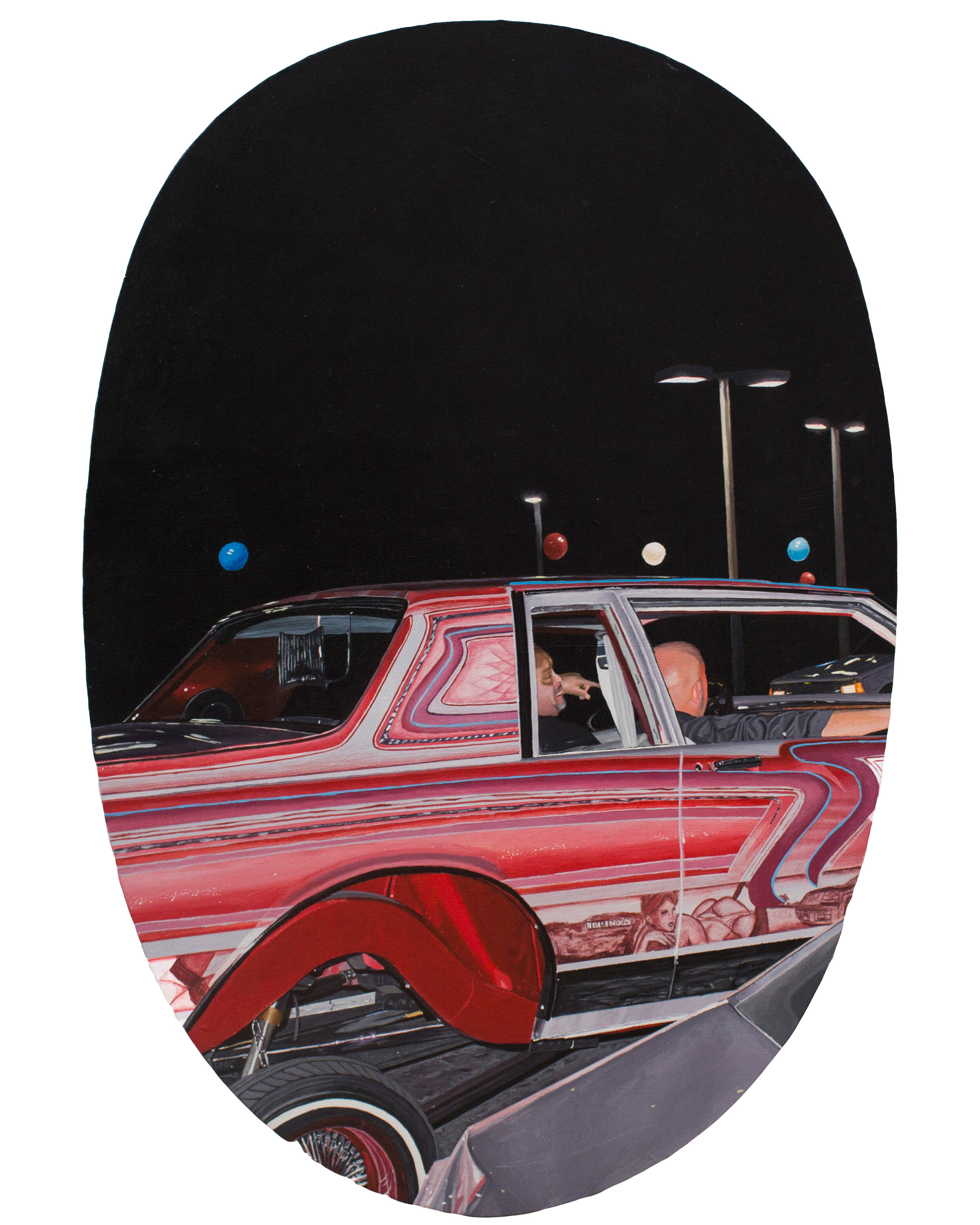   The Perez Bros.    Boulevard Nights IV   2020  Acrylic on wood panel  13 in x 19 in   SOLD 