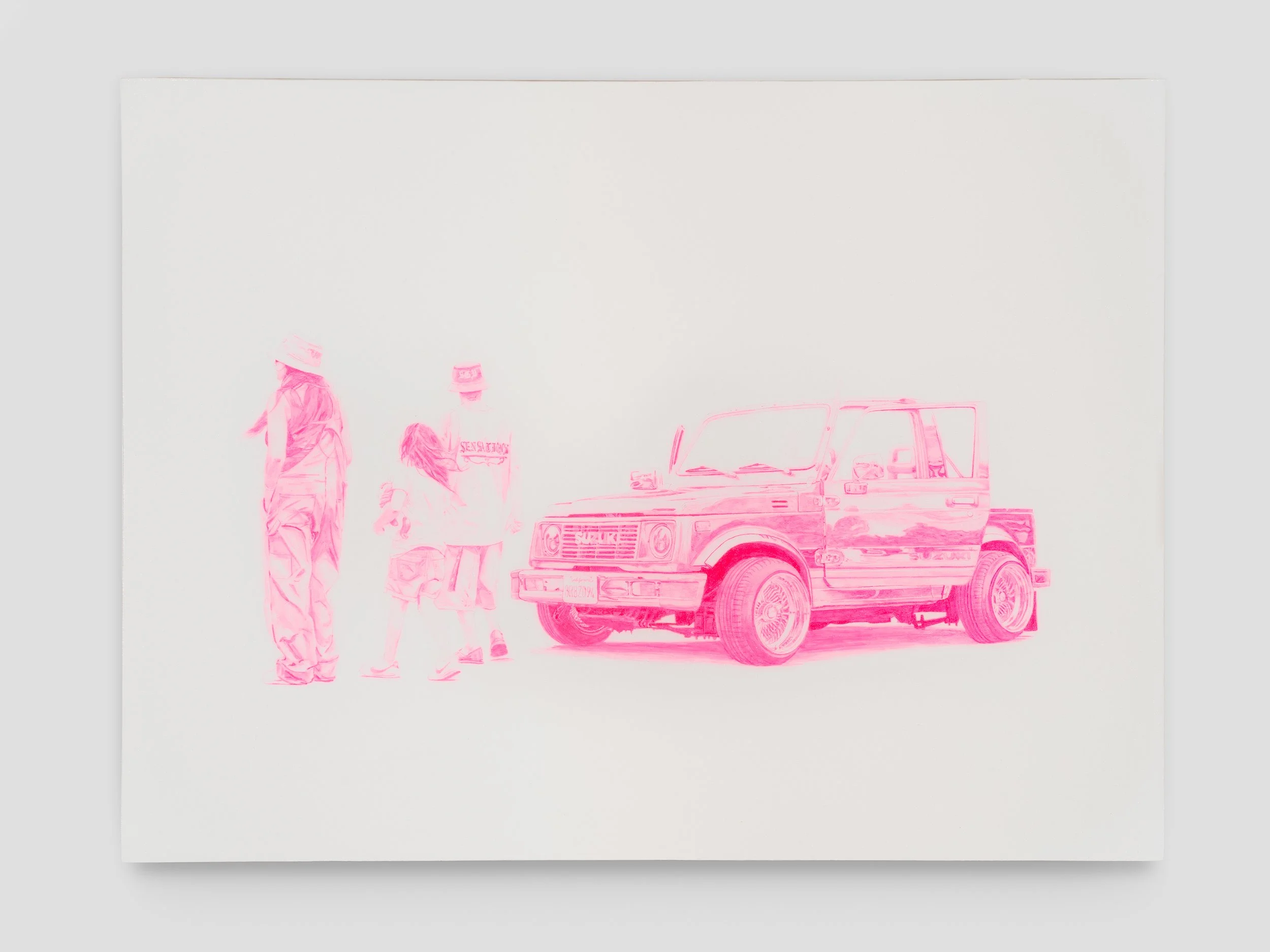   The Perez Bros.    Sickass suzuki   2025/2026  Acrylic, automotive glitter flake, epoxy on wood panel   24 in x 18 in  