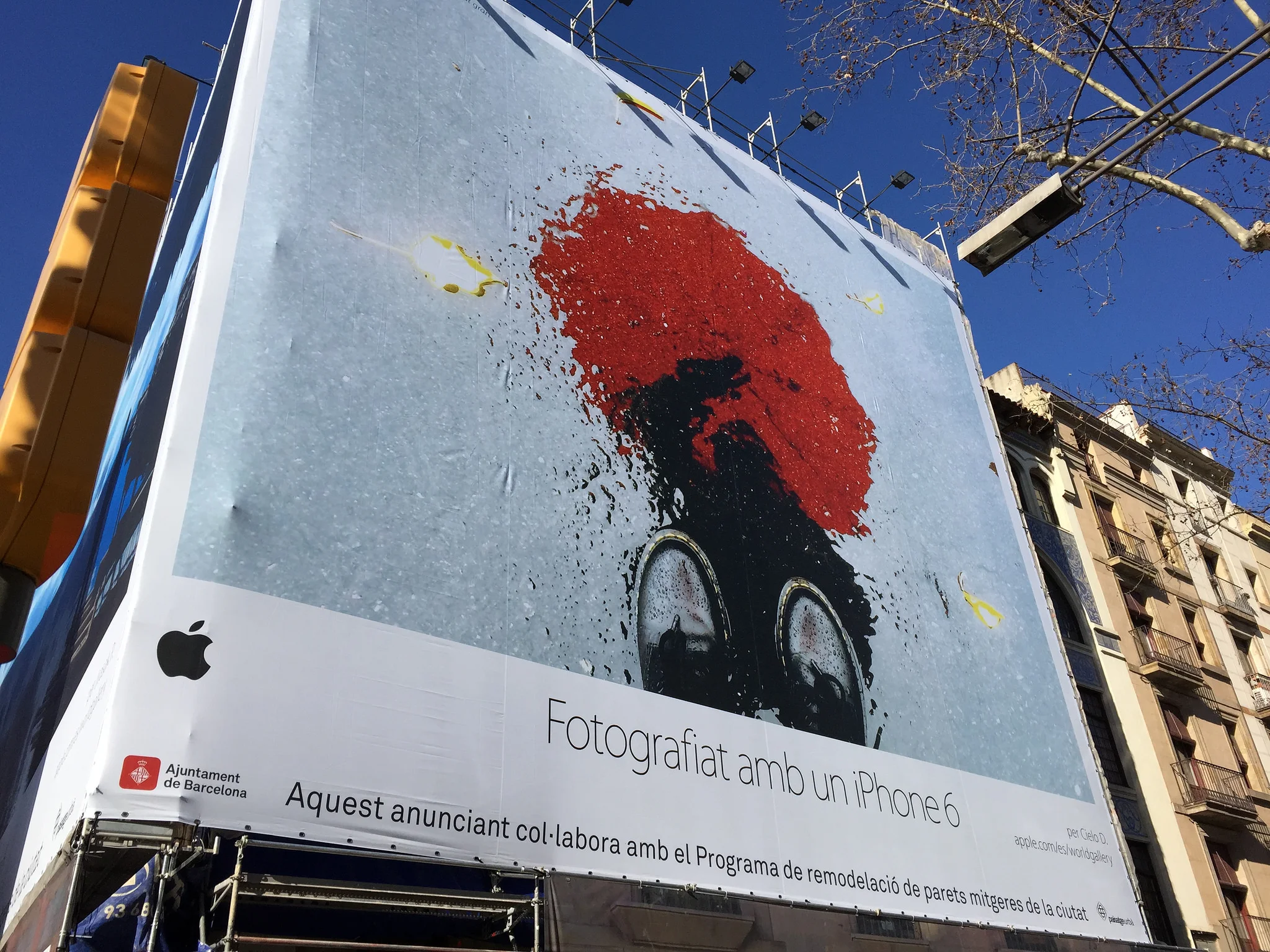 Shot on iPhone Billboard at Las Ramblas, Barcelona