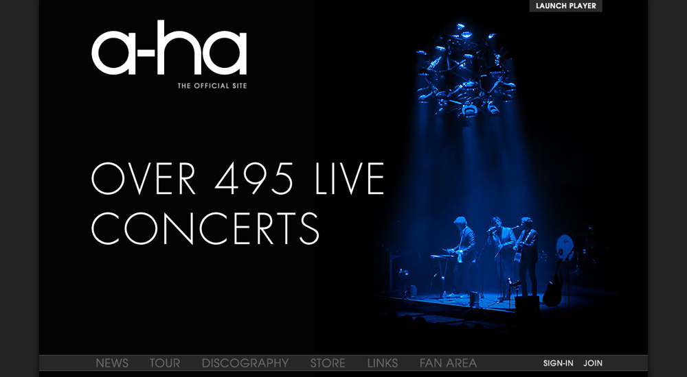 A-ha's final tour website