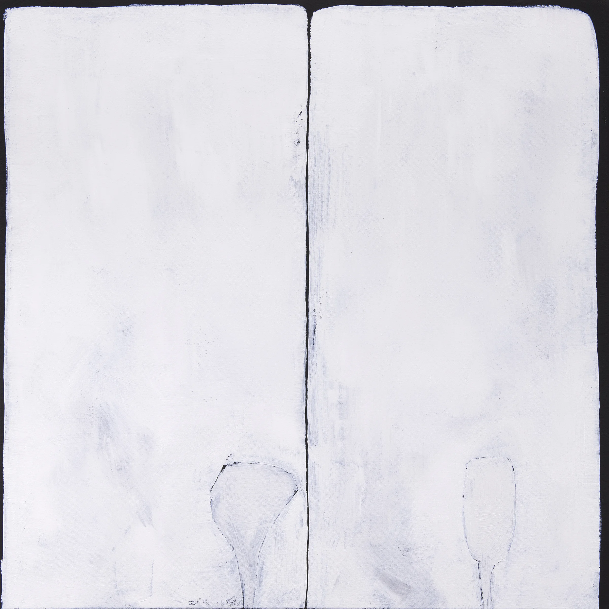 Against the horizon , 2018, acrylic on canvas, 80 x 80 cm, photograph courtesy of Galerie pompom