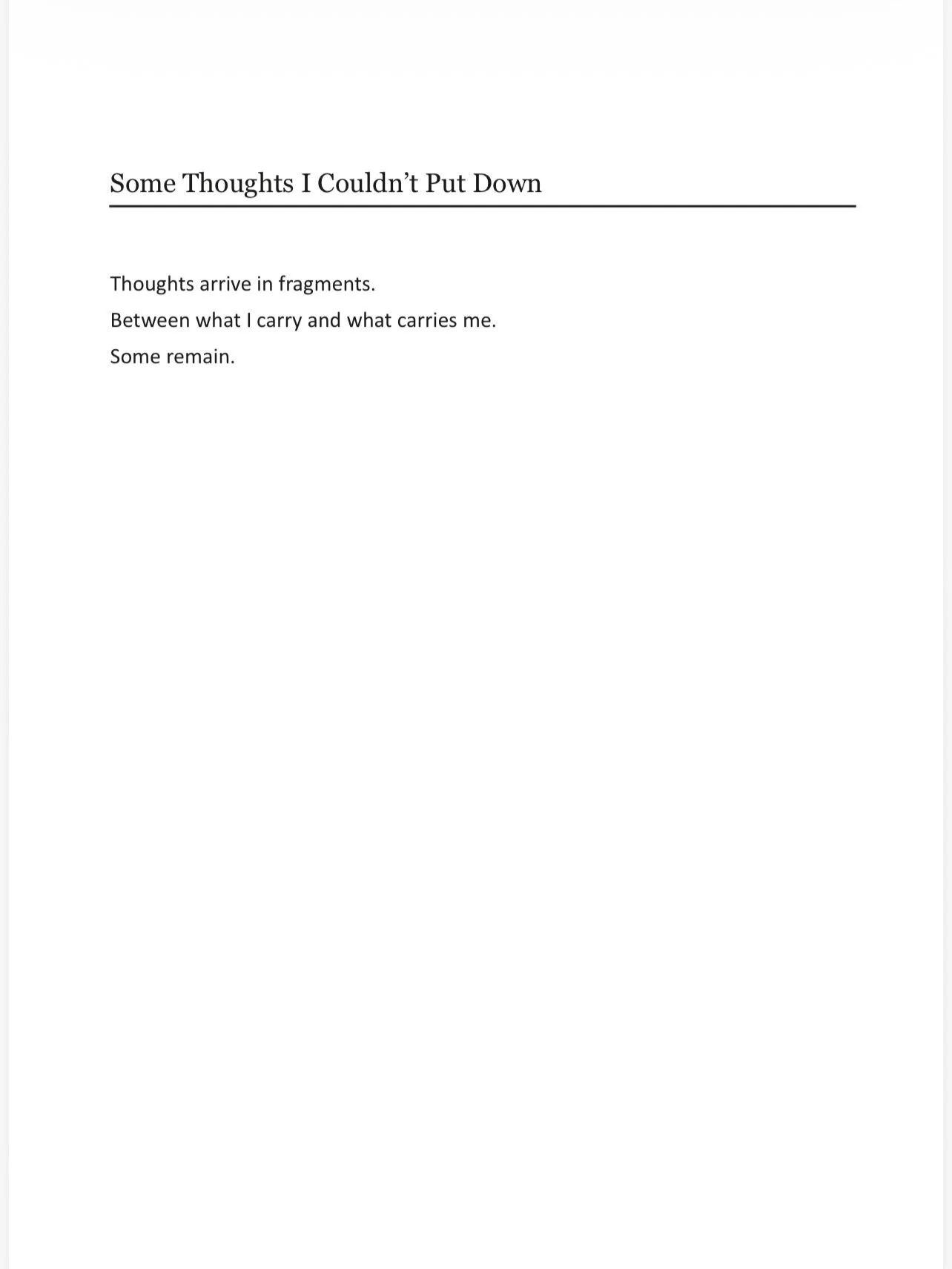 Excerpt from &lsquo;A Pattern Language for Presence&rsquo; written for &lsquo;Presence&rsquo; @artsclifton:

This text takes the form of a pattern language: a sequence of named patterns that describe recurring conditions rather than events, stages, o