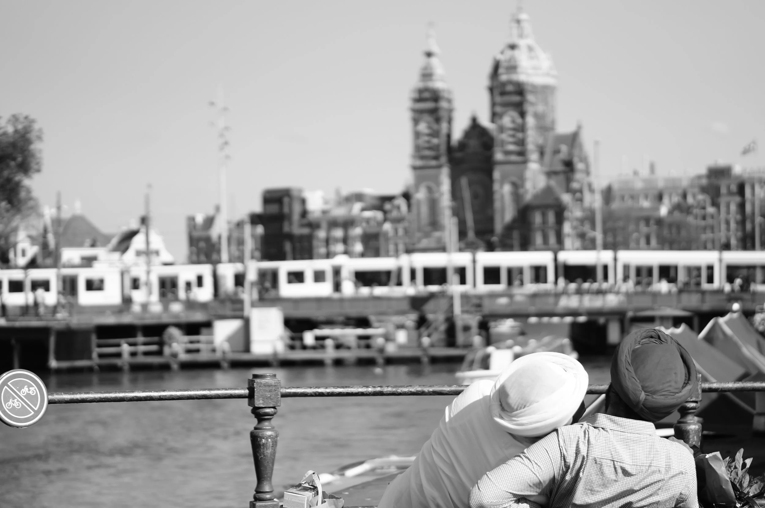 A pair of turban-wearing gentlemen enjoying their moment in the sun.