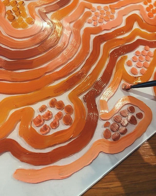 Guess what surface I&rsquo;m painting on 🙊 Moving on from canvas for a bit. I&rsquo;ve been working on my new body of work for my exhibition. &ldquo;Kalkadoon&rdquo; a solo exhibition drawing on my country and family. I&rsquo;ve been trying to use s