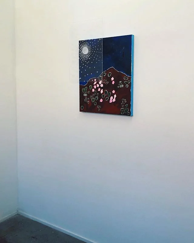 Wartangka, Night. A piece from my latest exhibition, Kalkadoon. This piece was inspired by a special moment I shared with my dad when we visited country together. We stood under the stars and he spoke about the levels of energy in our world and how w