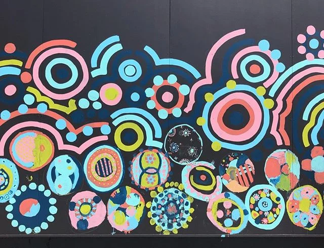 It&rsquo;s hard to capture just how incredible this mural is. A collaboration with @collingwood.college for GJK Facility Services. I got to work with the year 5/6s and the Koori kids of this amazing school to create a beautiful piece of public art to
