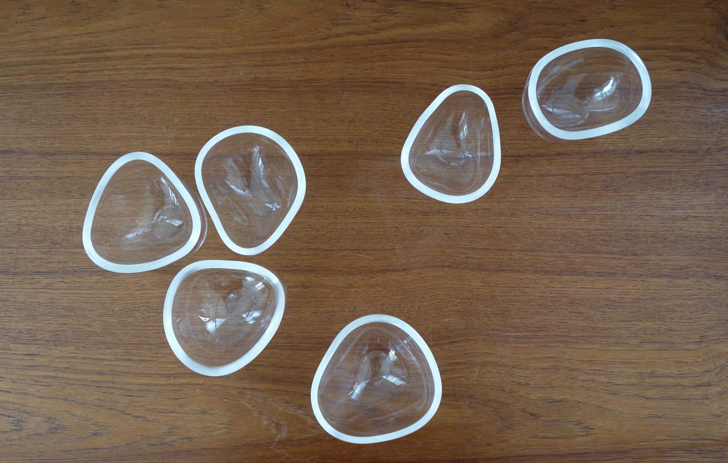 Small silk bowls from above.