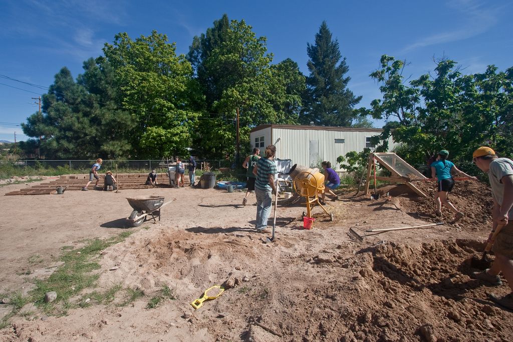 Adobe in Action owner builder site in Española, NM.