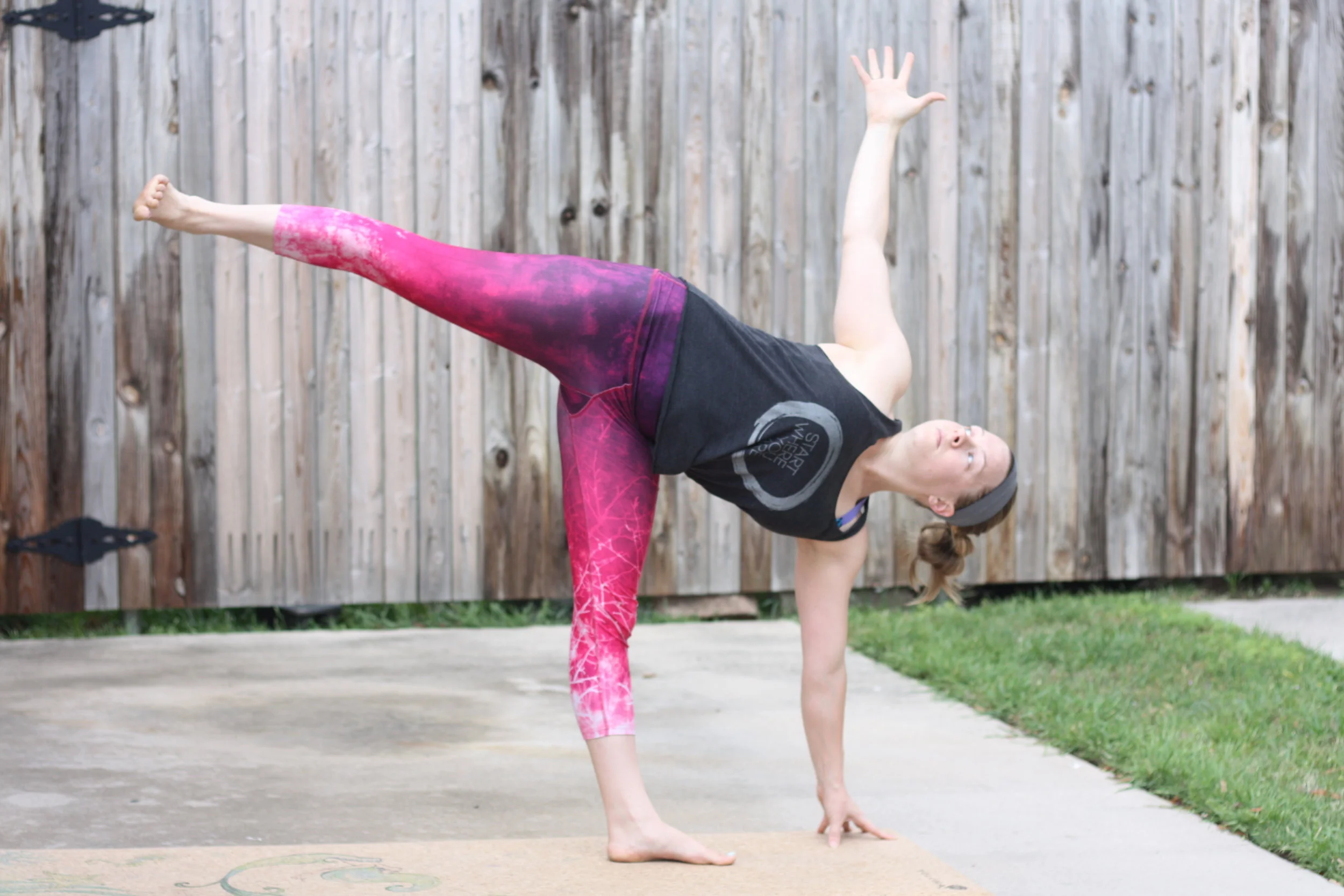 Finding balance with Inner Fire Leggings (use "amandaqu" at checkout for 15% off).