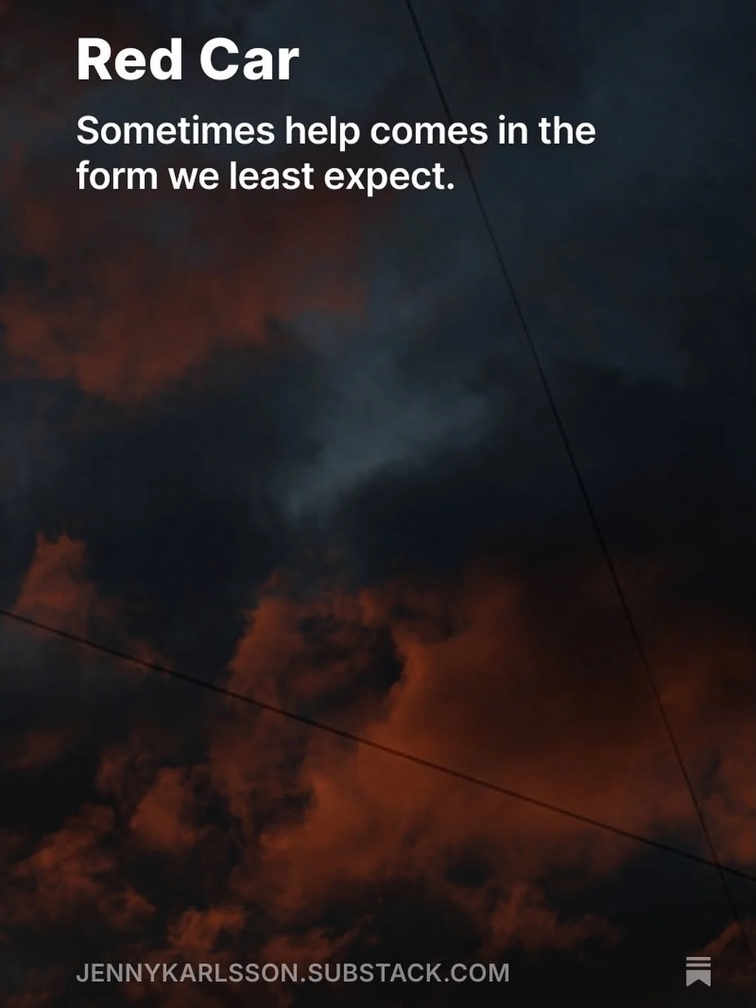 Sometimes, help comes in the form we least expect. Comment RED, and I&rsquo;ll send you my latest essay. 🚗