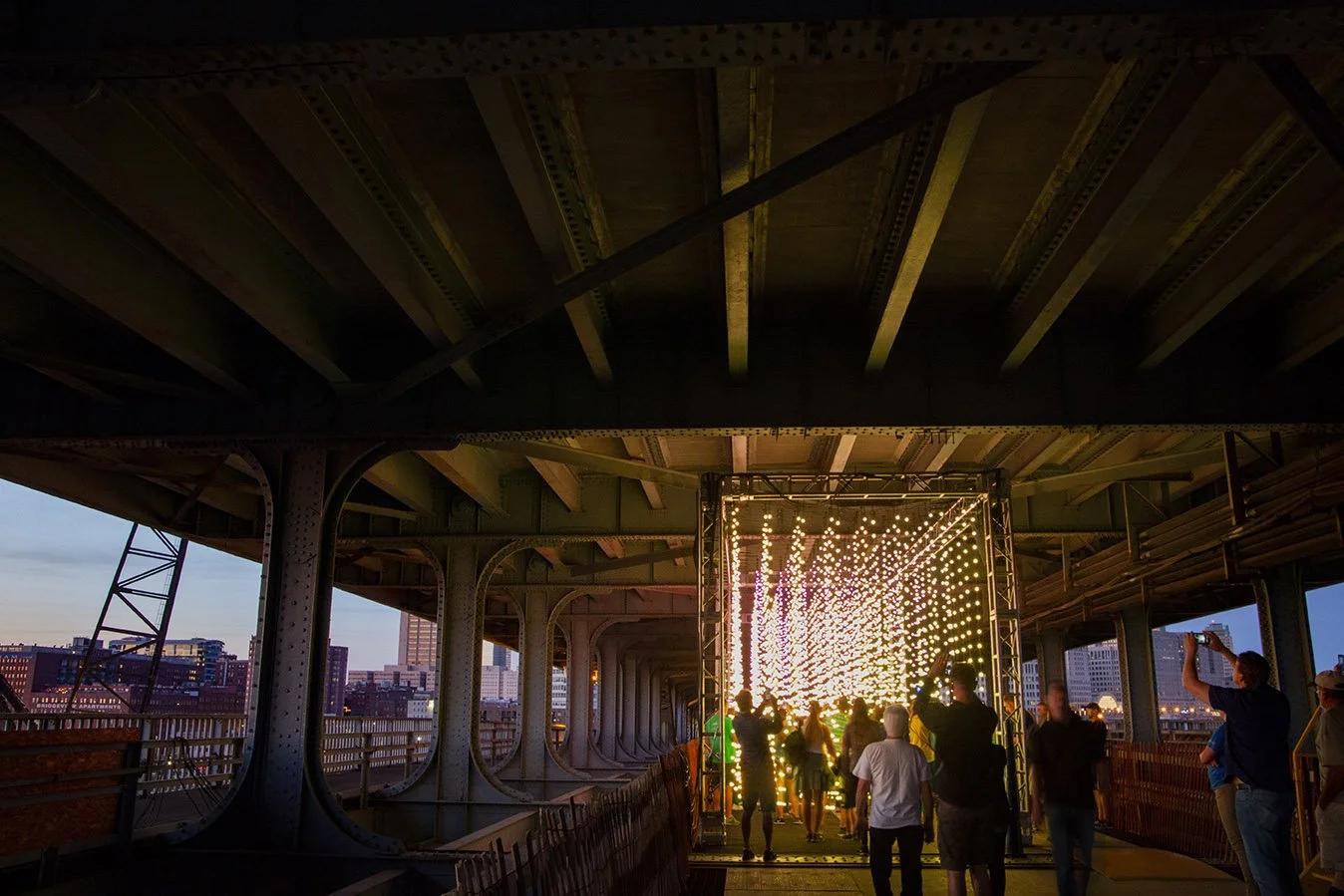 Installation of lights on Bridge