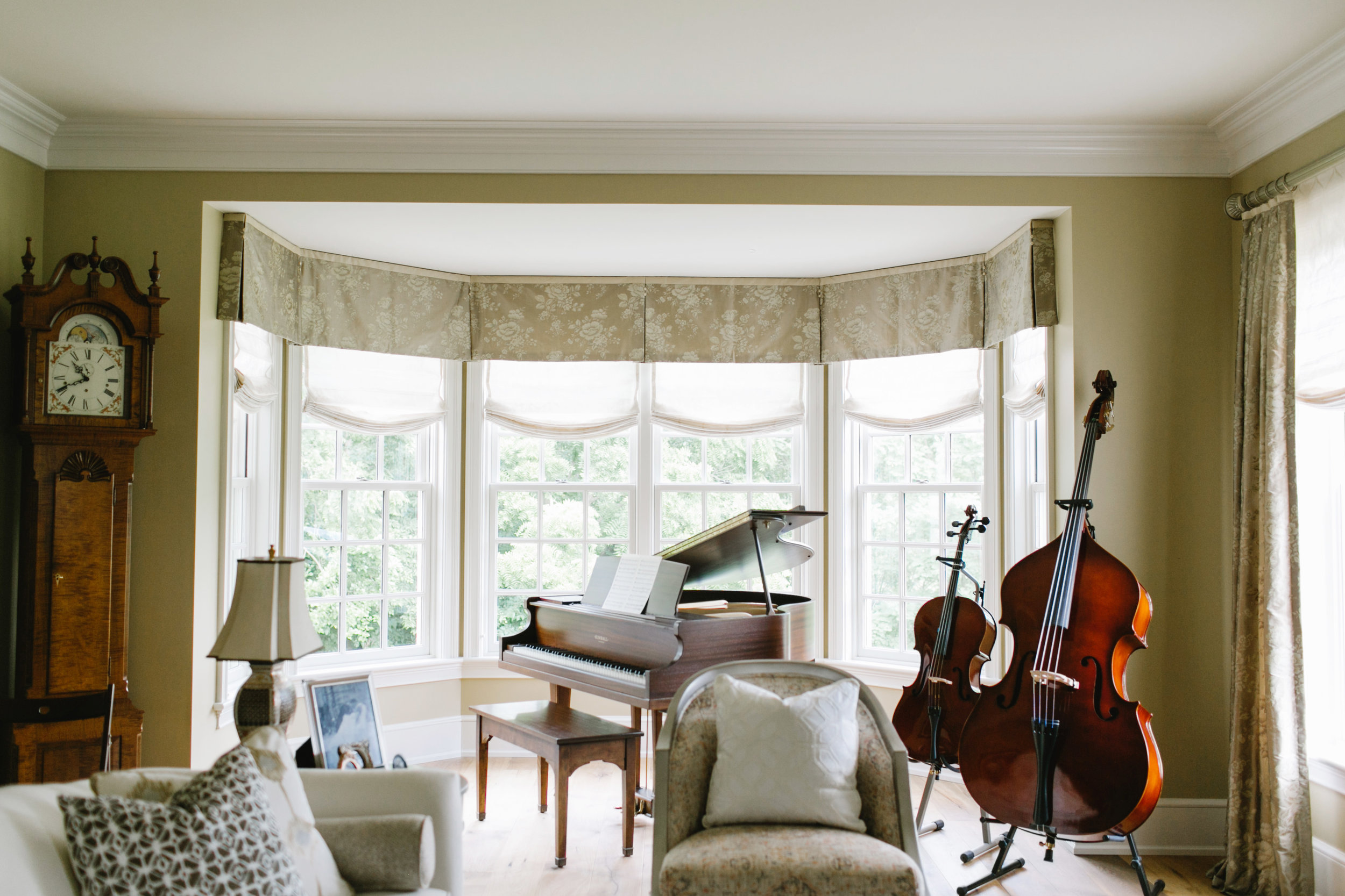 Fabrics bring softness to a formal living room