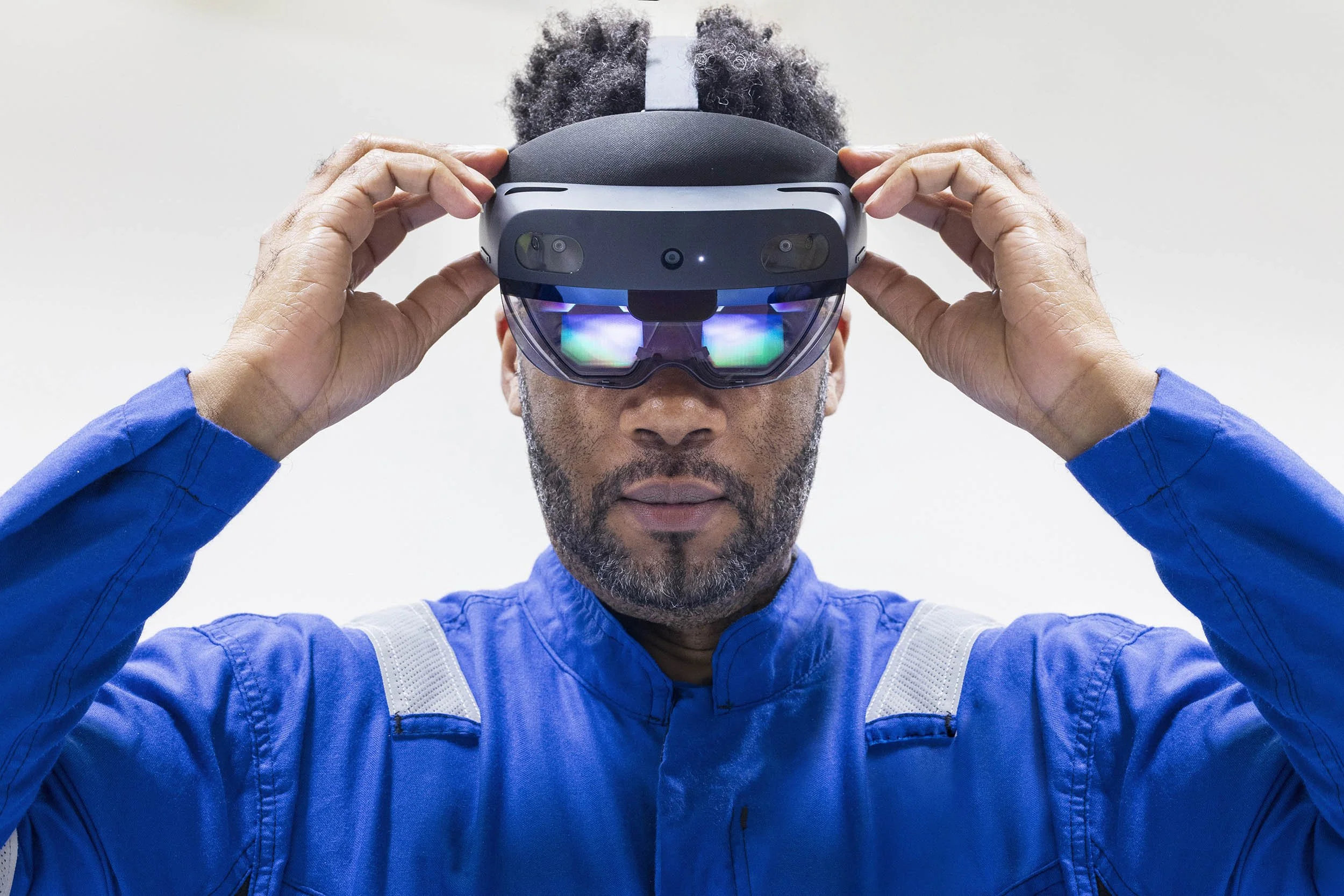 Using augmented reality headset.