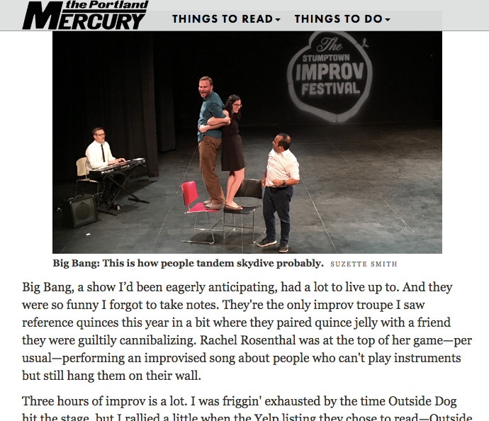 Big Bang Reviewed in the Portland Mercury