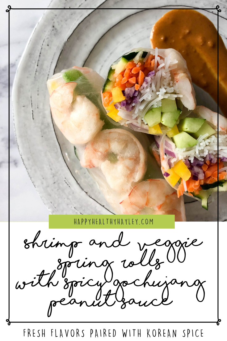 Shrimp and veggie spring rolls with spicy gochujang peanut sauce.png