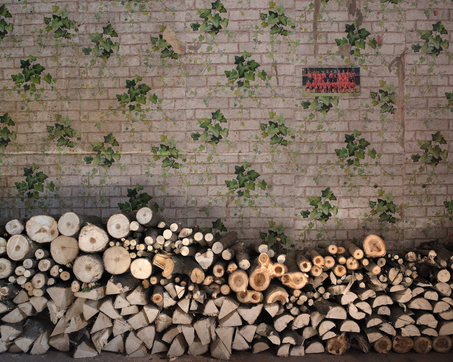  Sergei's stockpile of wood in Avdiivka. With coal and gas costs rising many are worried about how they will stay warm during winter. Some have begun chopping wood to burn in preparation.  "This winter will be very difficult for people. For retired p