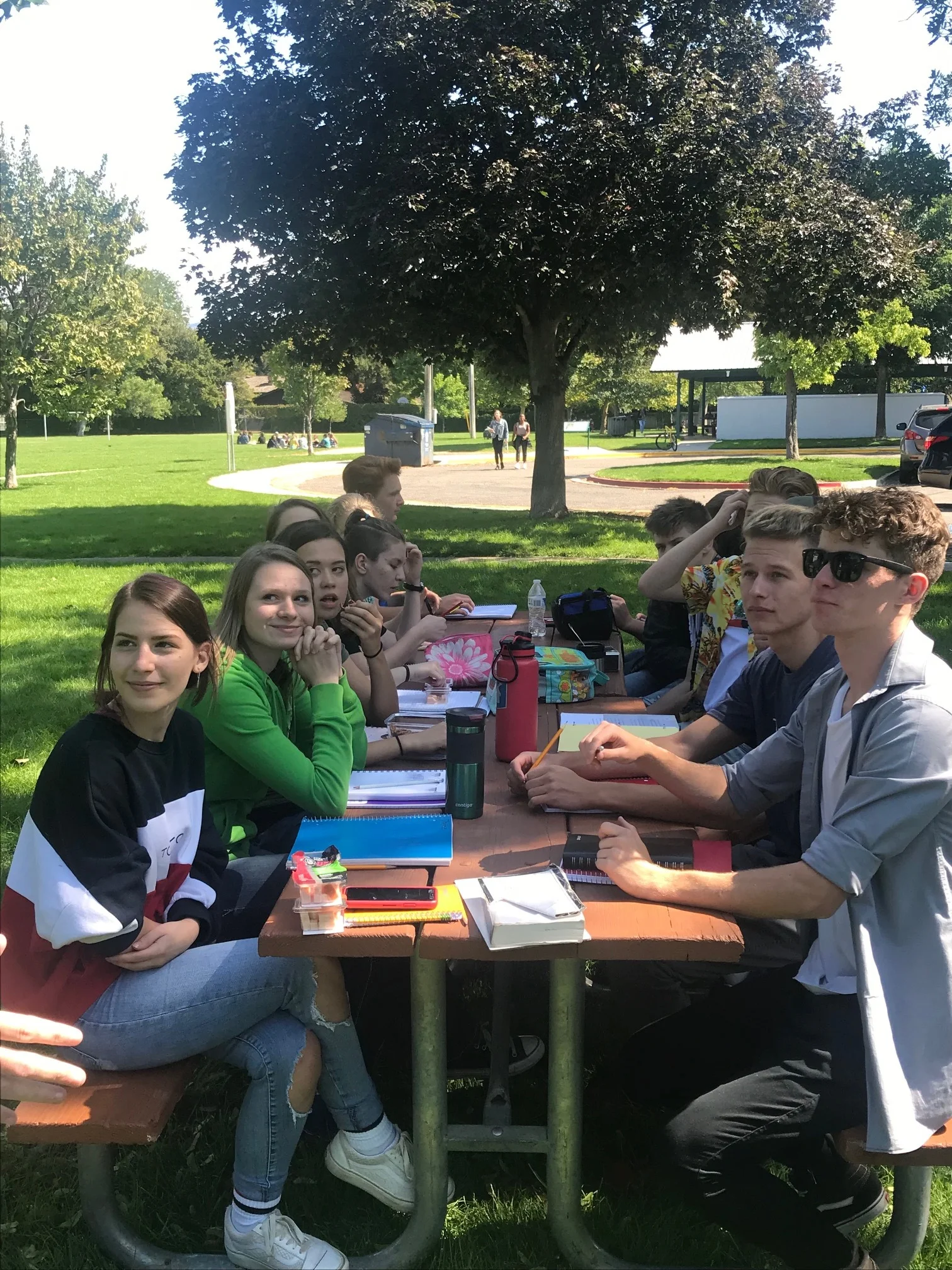 When conditions became…less than optimal halfway through the morning at the Boise Church of Christ the second week of school, BCA students and staff barely missed a beat, moved school to a nearby park, and kept learning.