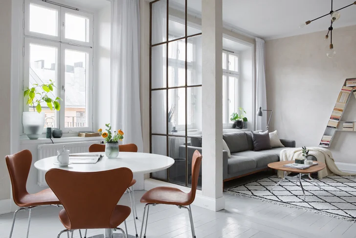 modern Scandinavian apartment: living room