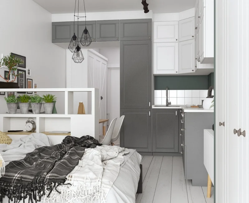 One bedroom studio apartment