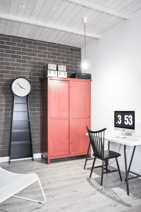 Living room and office space