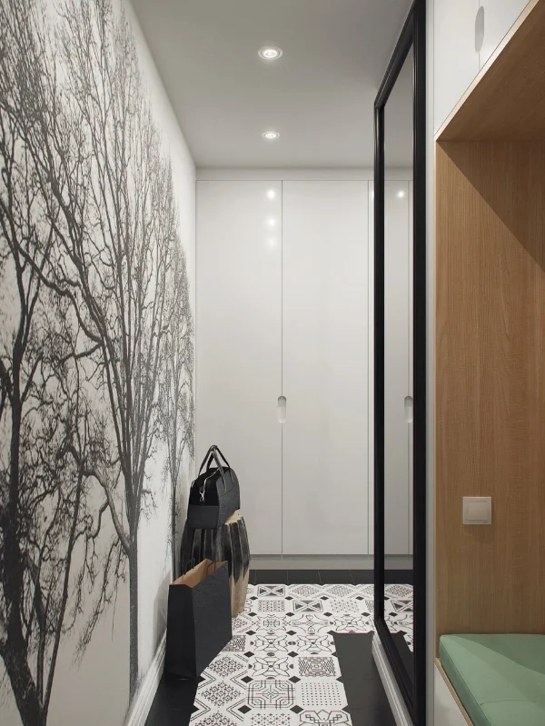 Small hallway - big wall paper impact
