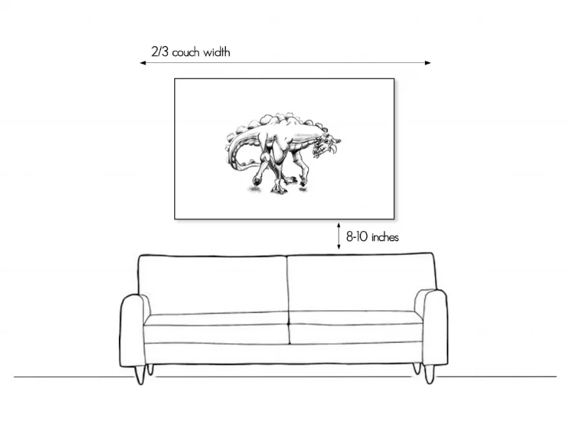 How to hang art above the sofa