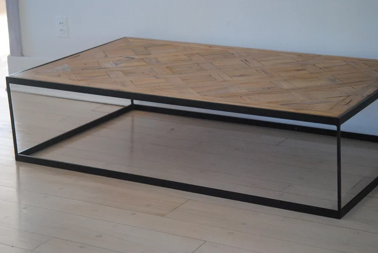 Wood and iron coffee table