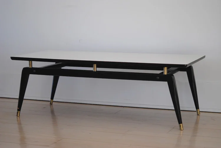 Mid century white and black coffee table