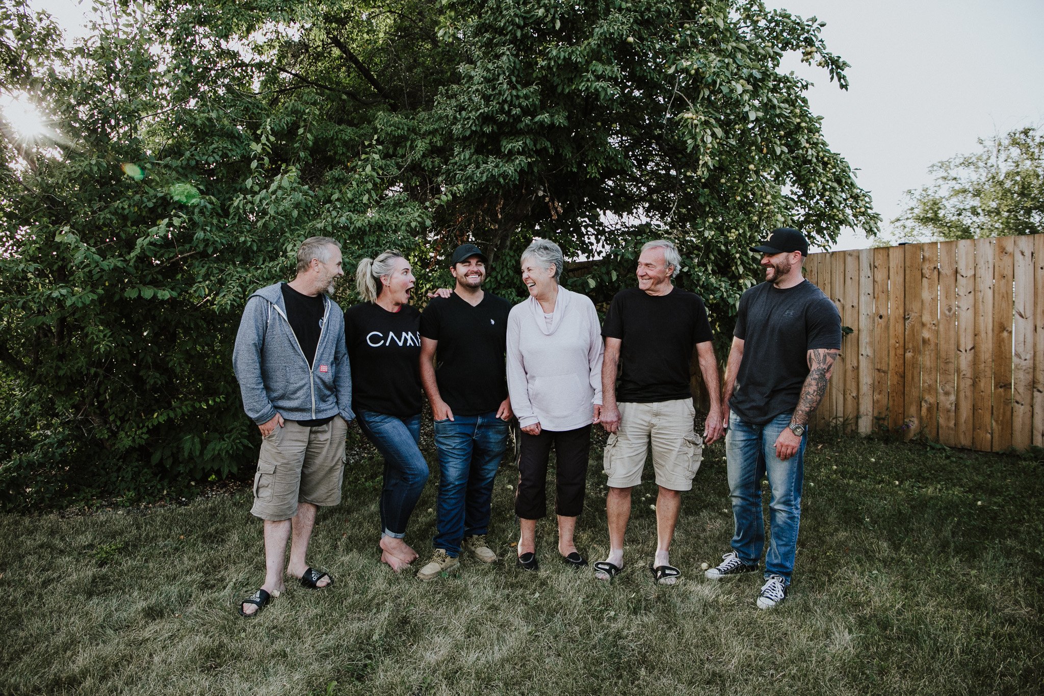  Myself, my husband and our two boys. Mom and Dad. Our backyard in Saskatoon. 2019 